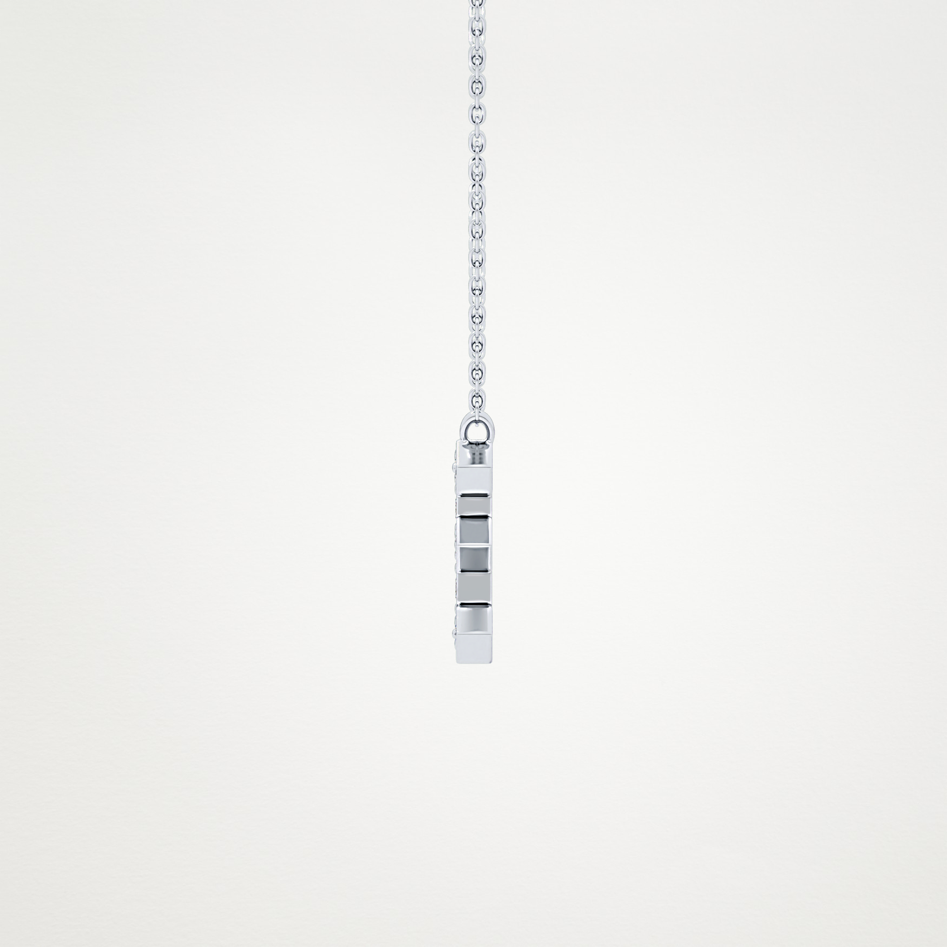 0.385 TCW Round Lab Grown Diamond E Initial Pendant Necklace