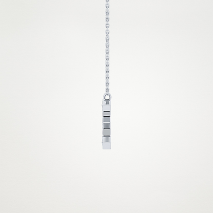 0.385 TCW Round Lab Grown Diamond E Initial Pendant Necklace
