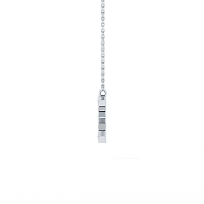 0.385 TCW Round Lab Grown Diamond E Initial Pendant Necklace