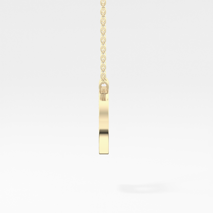 0.243 TCW Round Lab Grown Diamond D Initial Pendant Necklace