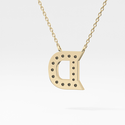 0.243 TCW Round Lab Grown Diamond D Initial Pendant Necklace