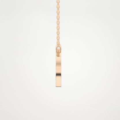 0.243 TCW Round Lab Grown Diamond D Initial Pendant Necklace