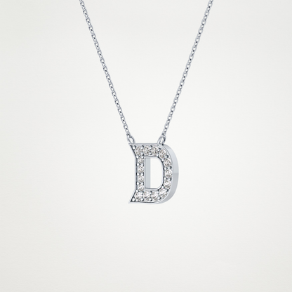 0.243 TCW Round Lab Grown Diamond D Initial Pendant Necklace