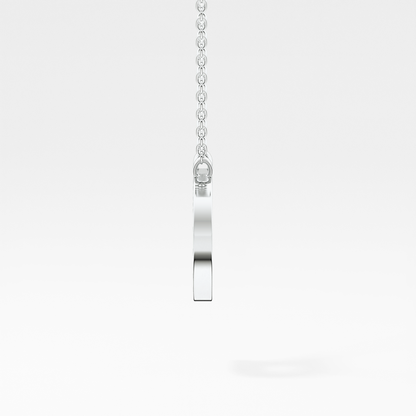 0.243 TCW Round Lab Grown Diamond D Initial Pendant Necklace