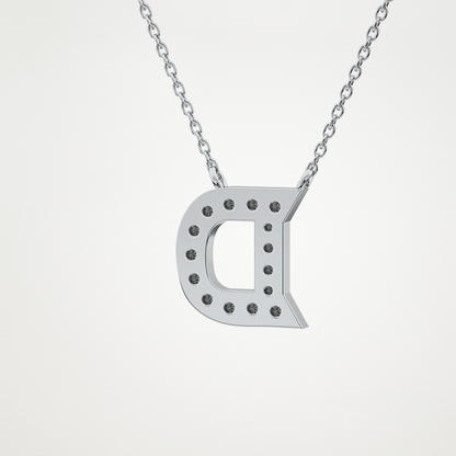 0.243 TCW Round Lab Grown Diamond D Initial Pendant Necklace