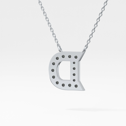 0.243 TCW Round Lab Grown Diamond D Initial Pendant Necklace