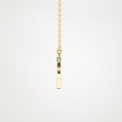 0.24 TCW Round Lab Grown Diamond C Initial Pendant Necklace