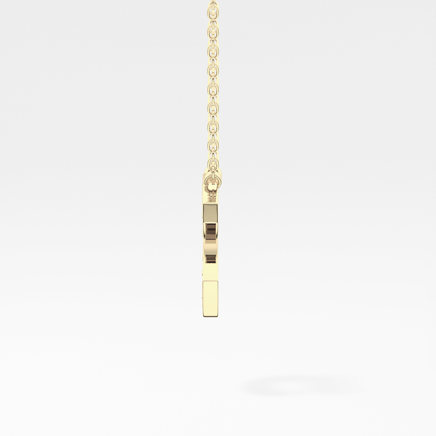 0.24 TCW Round Lab Grown Diamond C Initial Pendant Necklace
