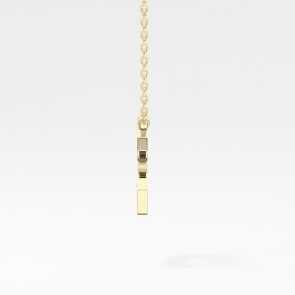 0.24 TCW Round Lab Grown Diamond C Initial Pendant Necklace