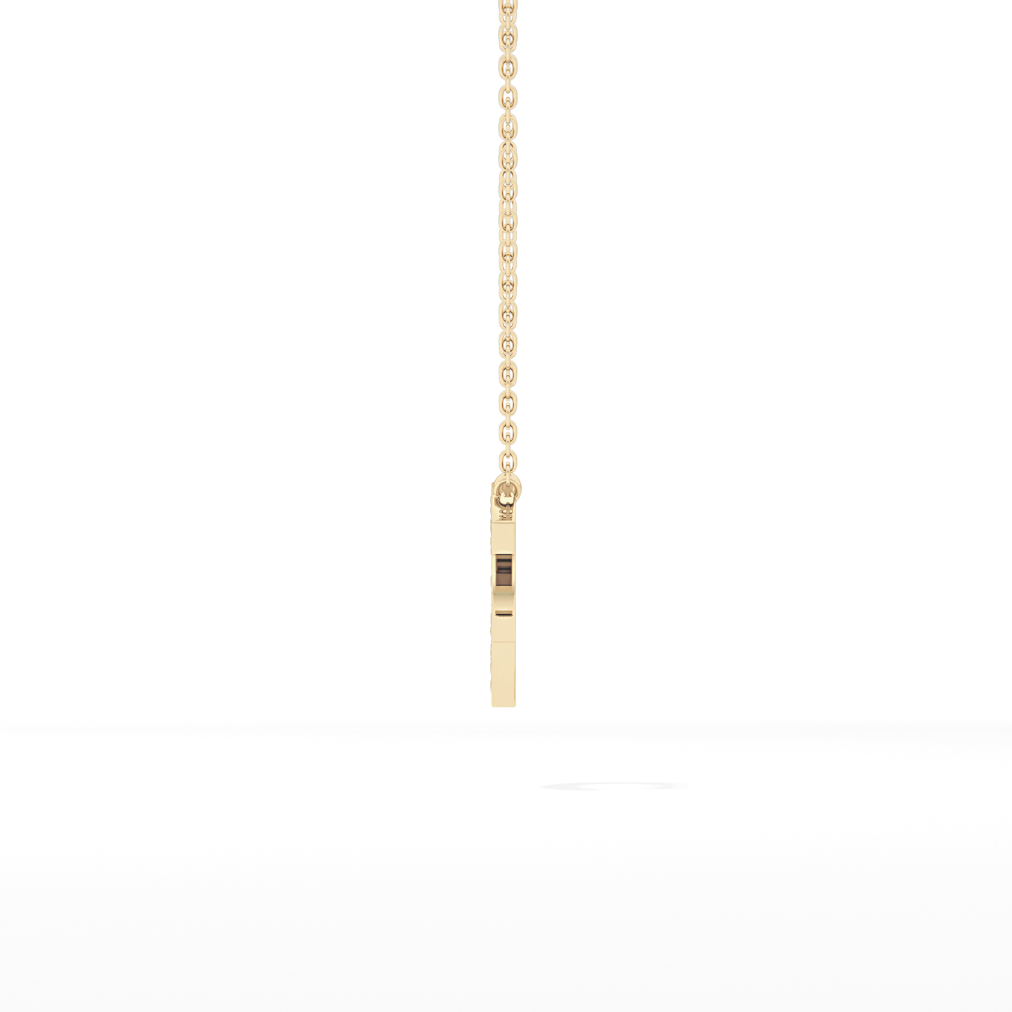 0.24 TCW Round Lab Grown Diamond C Initial Pendant Necklace