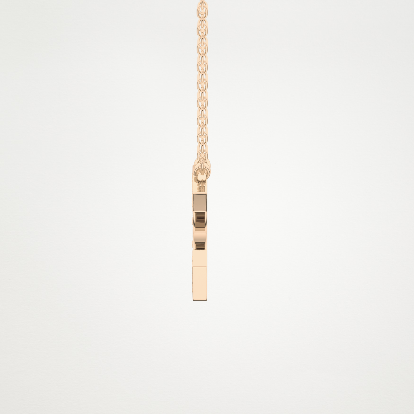 0.24 TCW Round Lab Grown Diamond C Initial Pendant Necklace