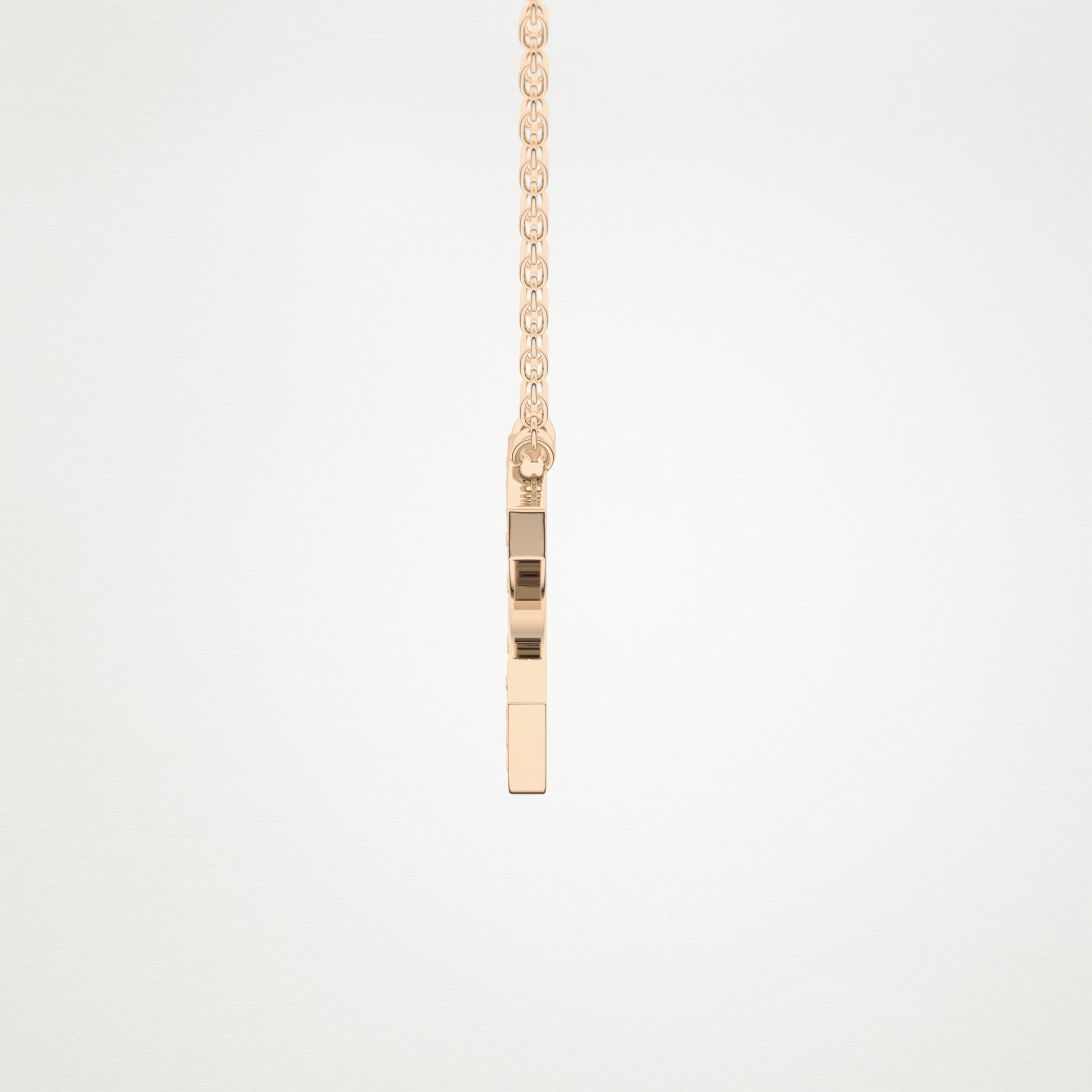 0.24 TCW Round Lab Grown Diamond C Initial Pendant Necklace