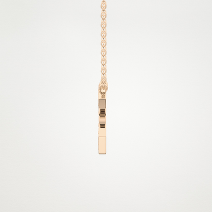 0.24 TCW Round Lab Grown Diamond C Initial Pendant Necklace