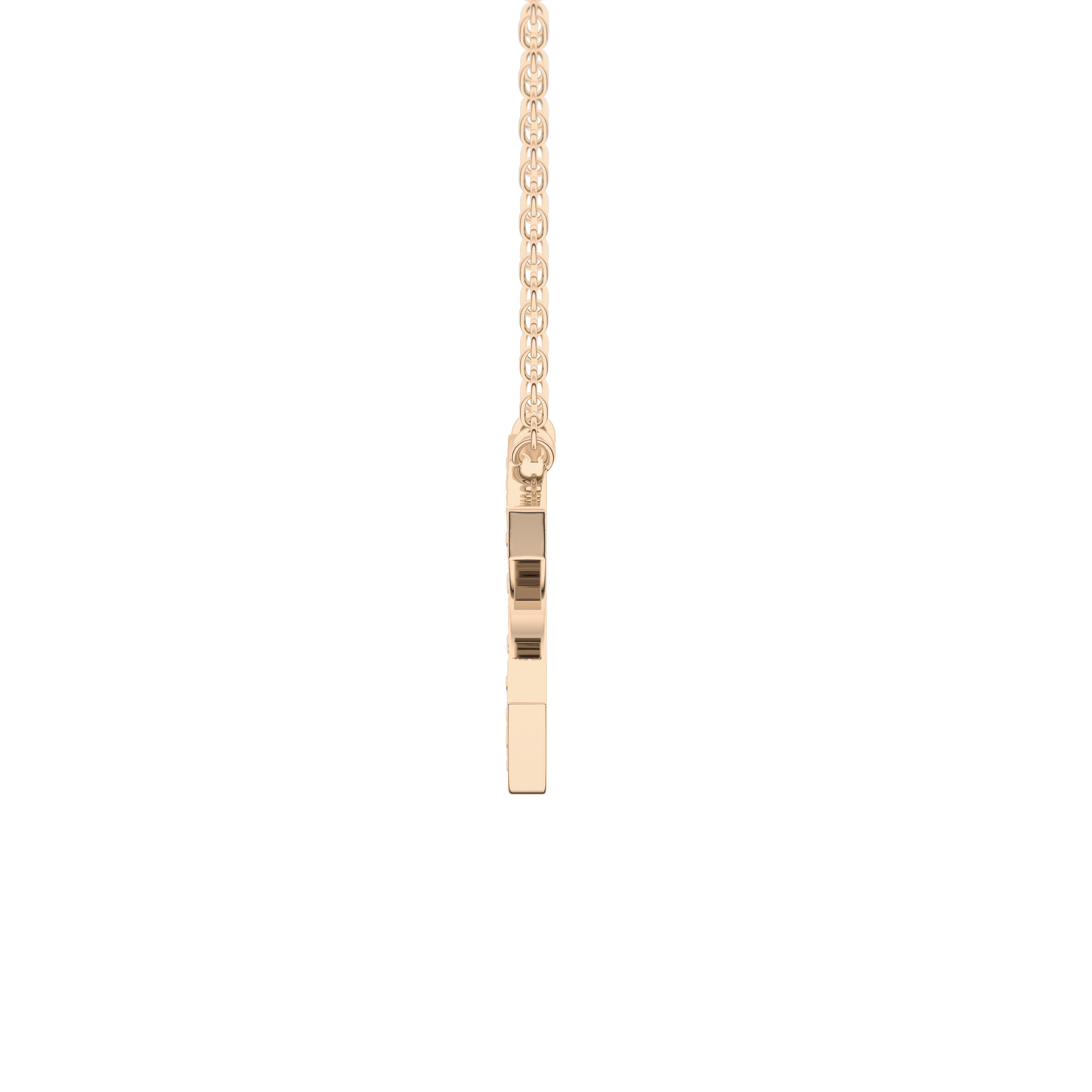 0.24 TCW Round Lab Grown Diamond C Initial Pendant Necklace