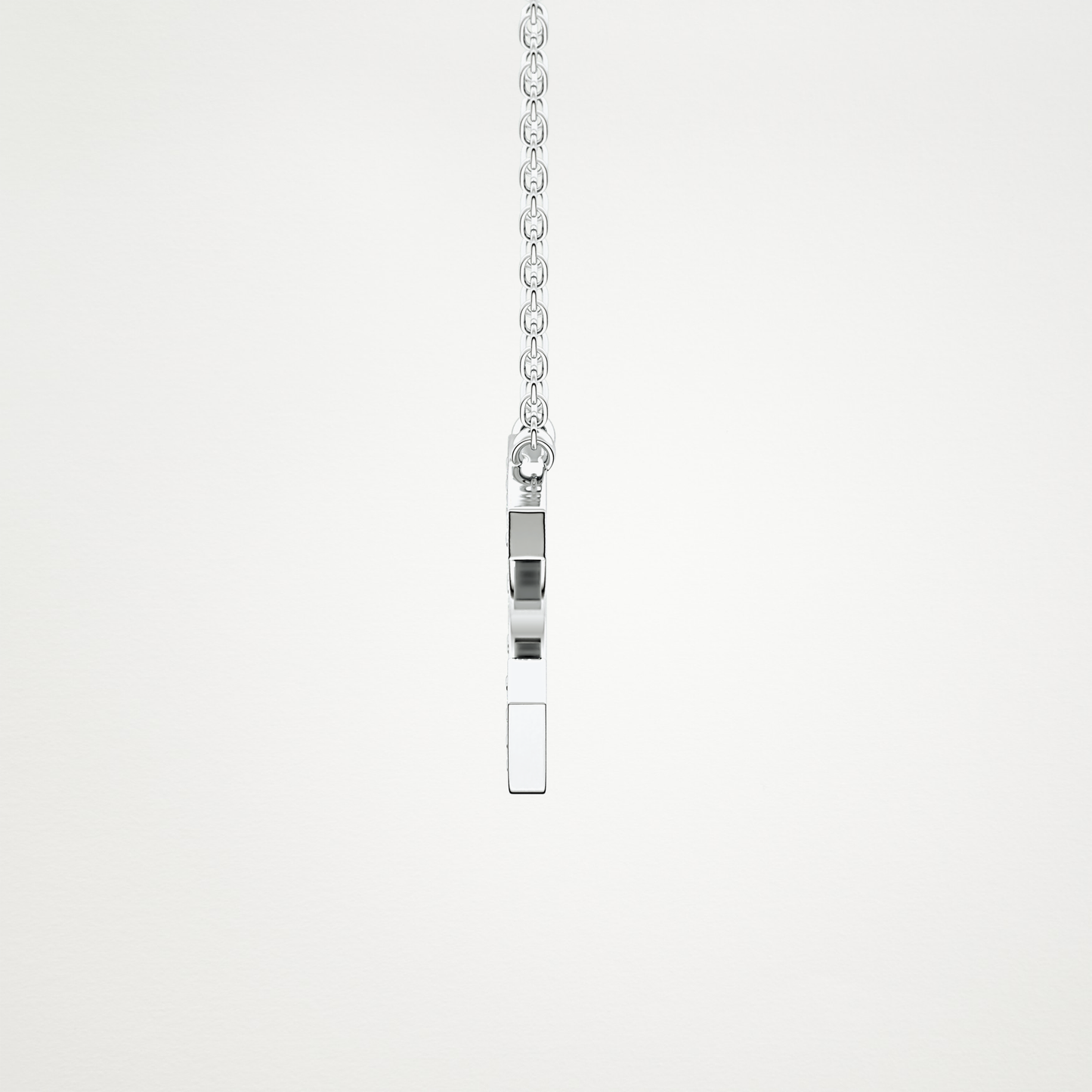0.24 TCW Round Lab Grown Diamond C Initial Pendant Necklace