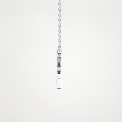 0.24 TCW Round Lab Grown Diamond C Initial Pendant Necklace