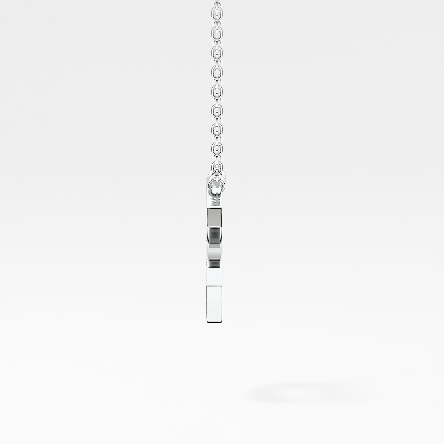 0.24 TCW Round Lab Grown Diamond C Initial Pendant Necklace