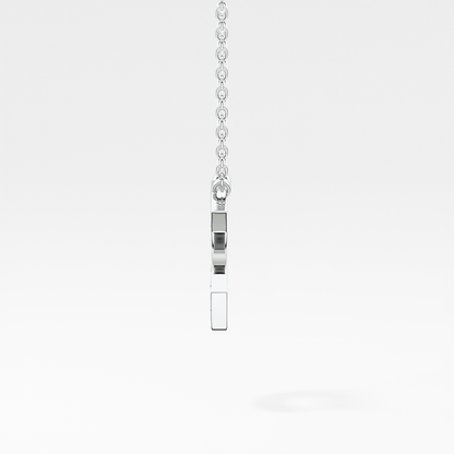 0.24 TCW Round Lab Grown Diamond C Initial Pendant Necklace