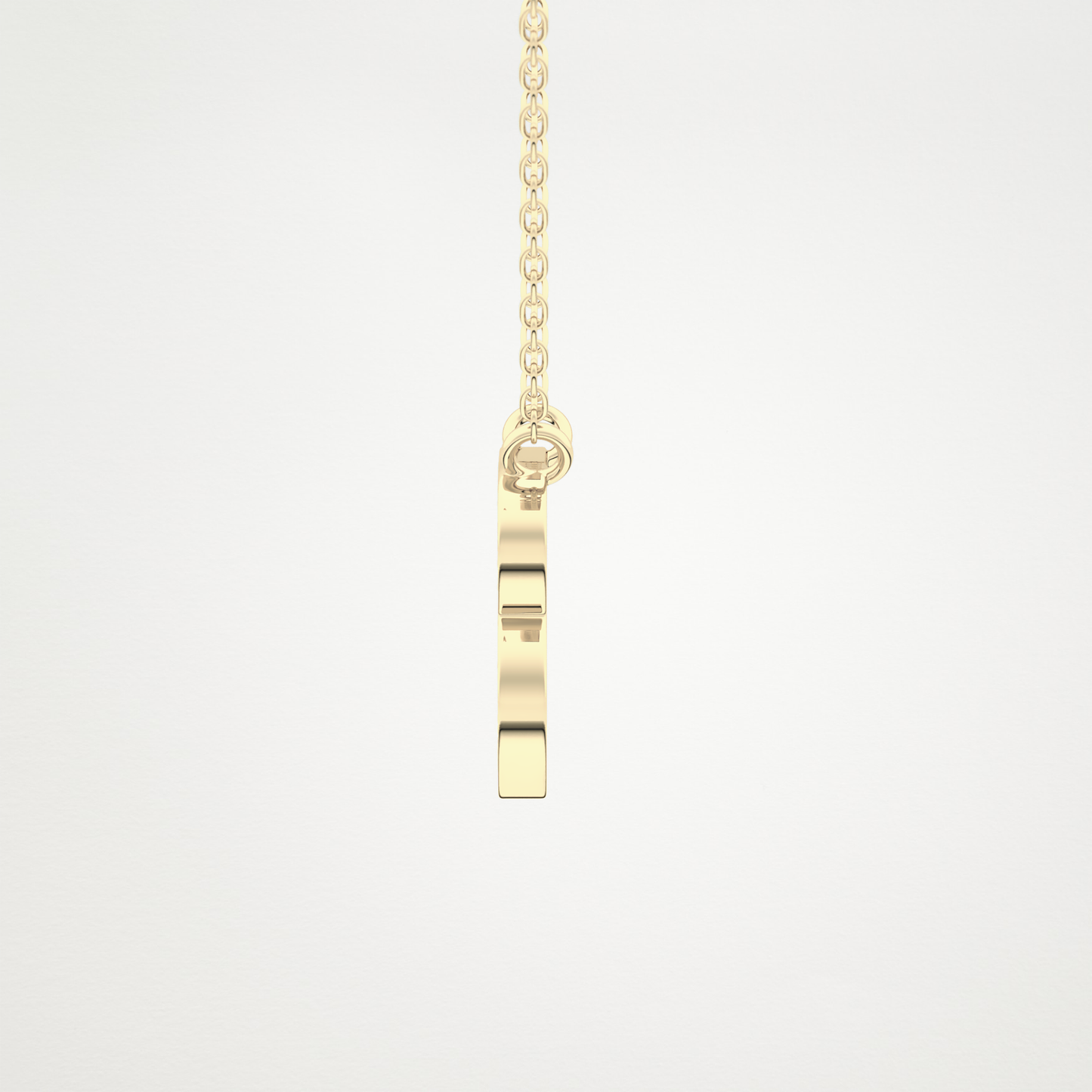 0.323 TCW Round Lab Grown Diamond B Initial Pendant Necklace