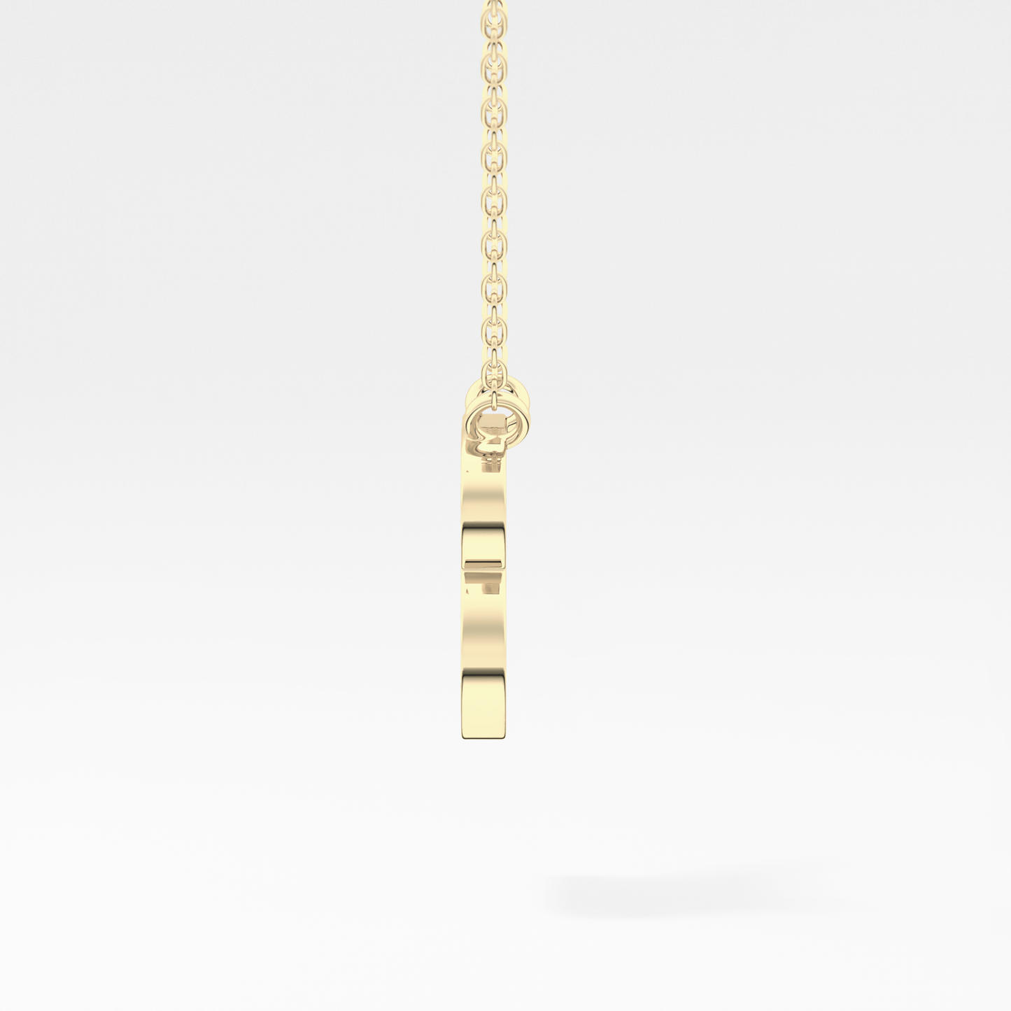 0.323 TCW Round Lab Grown Diamond B Initial Pendant Necklace