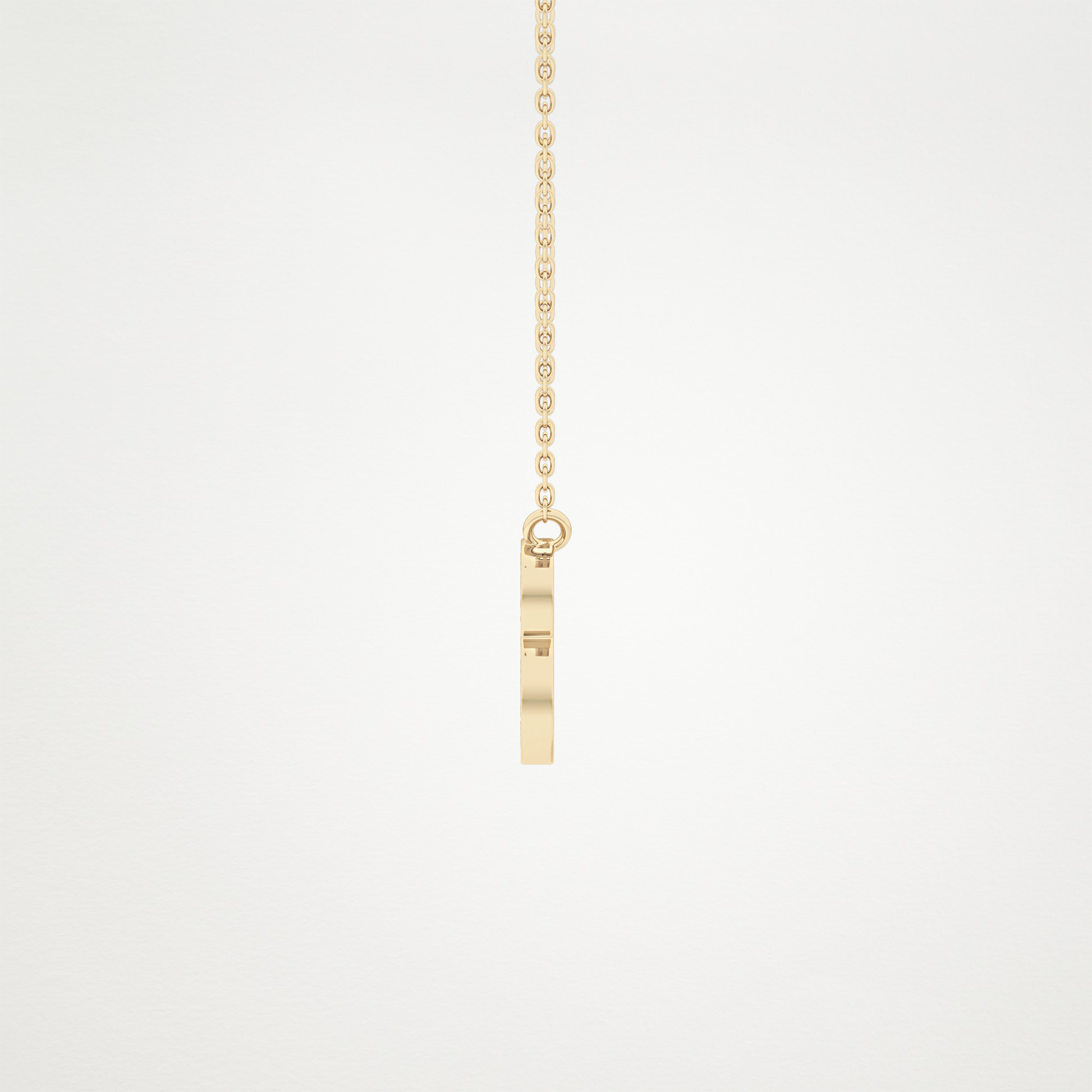 0.323 TCW Round Lab Grown Diamond B Initial Pendant Necklace