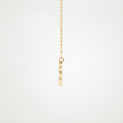 0.323 TCW Round Lab Grown Diamond B Initial Pendant Necklace