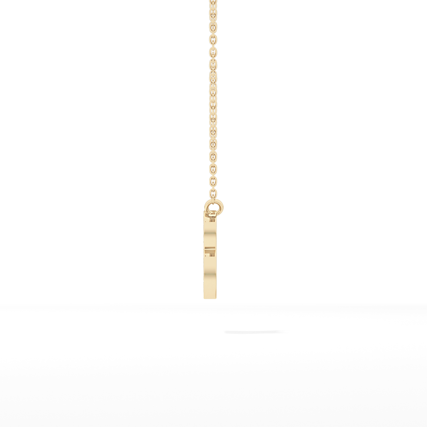 0.323 TCW Round Lab Grown Diamond B Initial Pendant Necklace