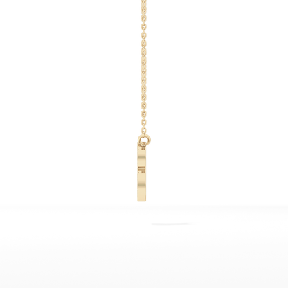 0.323 TCW Round Lab Grown Diamond B Initial Pendant Necklace