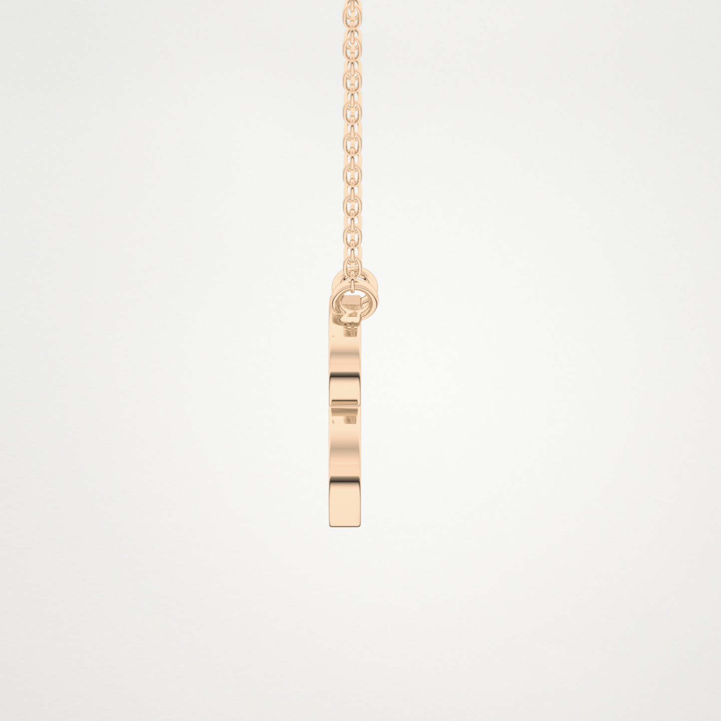 0.323 TCW Round Lab Grown Diamond B Initial Pendant Necklace