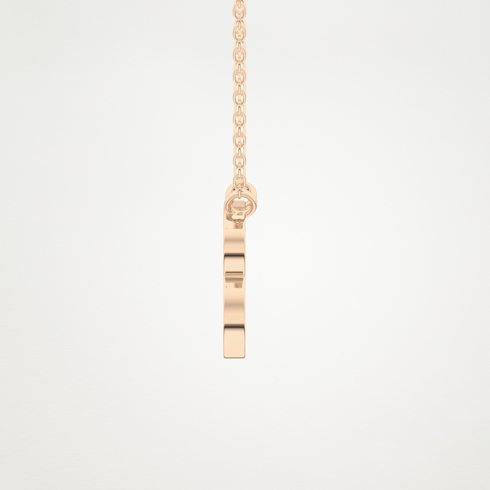 0.323 TCW Round Lab Grown Diamond B Initial Pendant Necklace