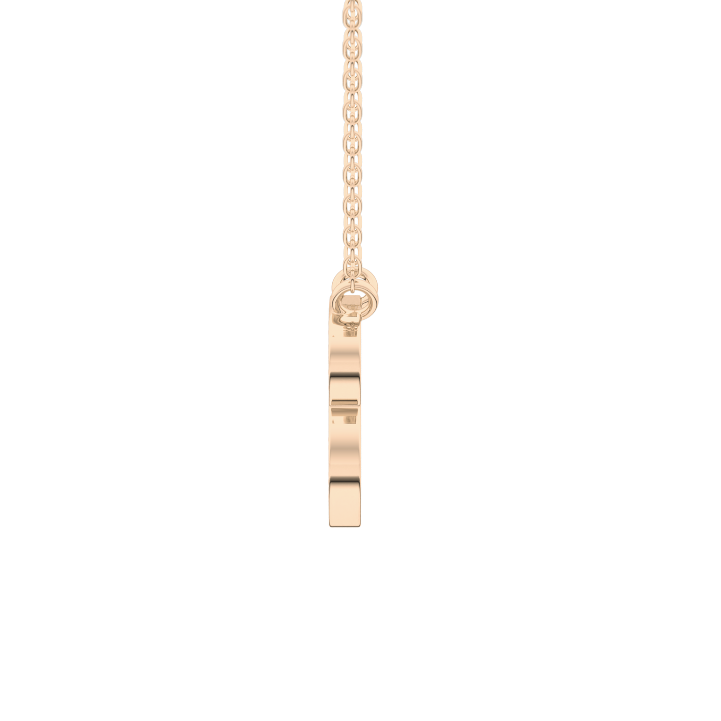 0.323 TCW Round Lab Grown Diamond B Initial Pendant Necklace