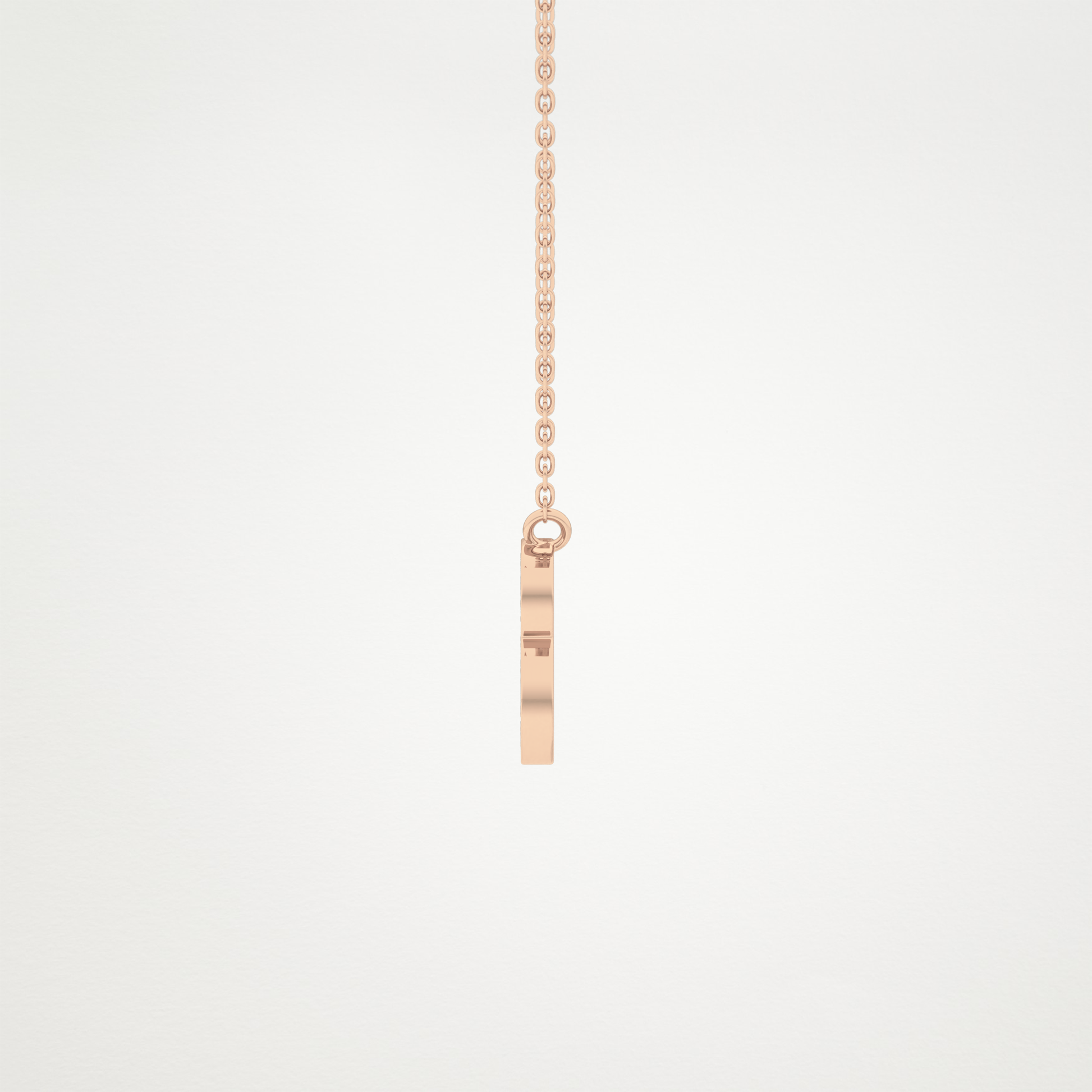 0.323 TCW Round Lab Grown Diamond B Initial Pendant Necklace