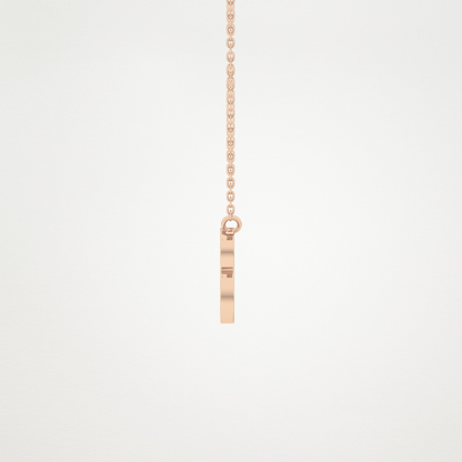 0.323 TCW Round Lab Grown Diamond B Initial Pendant Necklace