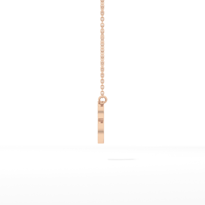 0.323 TCW Round Lab Grown Diamond B Initial Pendant Necklace