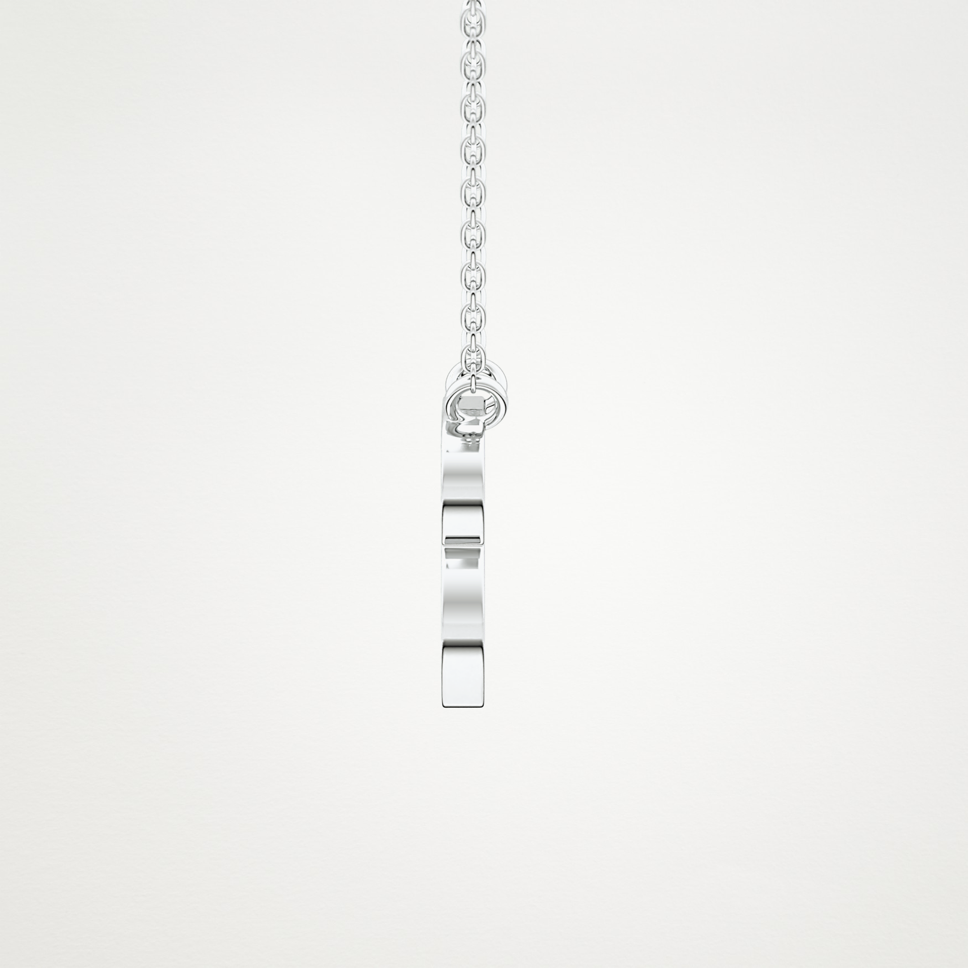0.323 TCW Round Lab Grown Diamond B Initial Pendant Necklace
