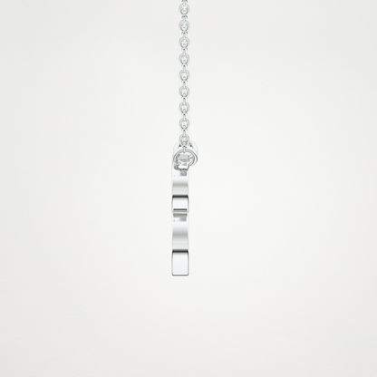 0.323 TCW Round Lab Grown Diamond B Initial Pendant Necklace