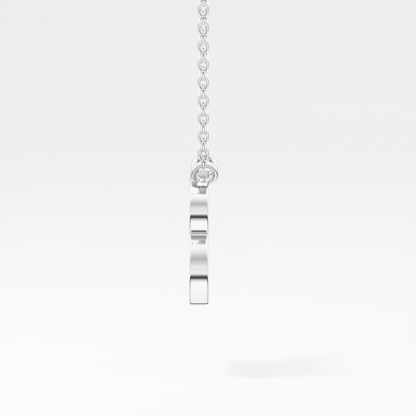 0.323 TCW Round Lab Grown Diamond B Initial Pendant Necklace