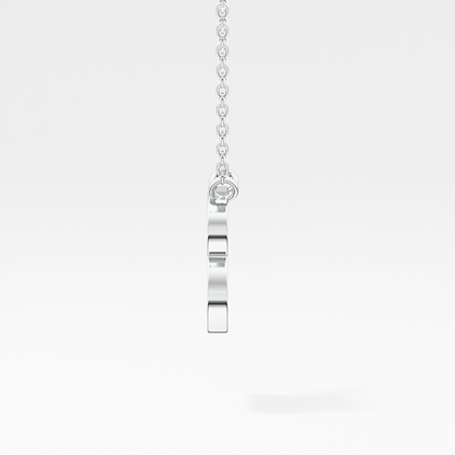 0.323 TCW Round Lab Grown Diamond B Initial Pendant Necklace