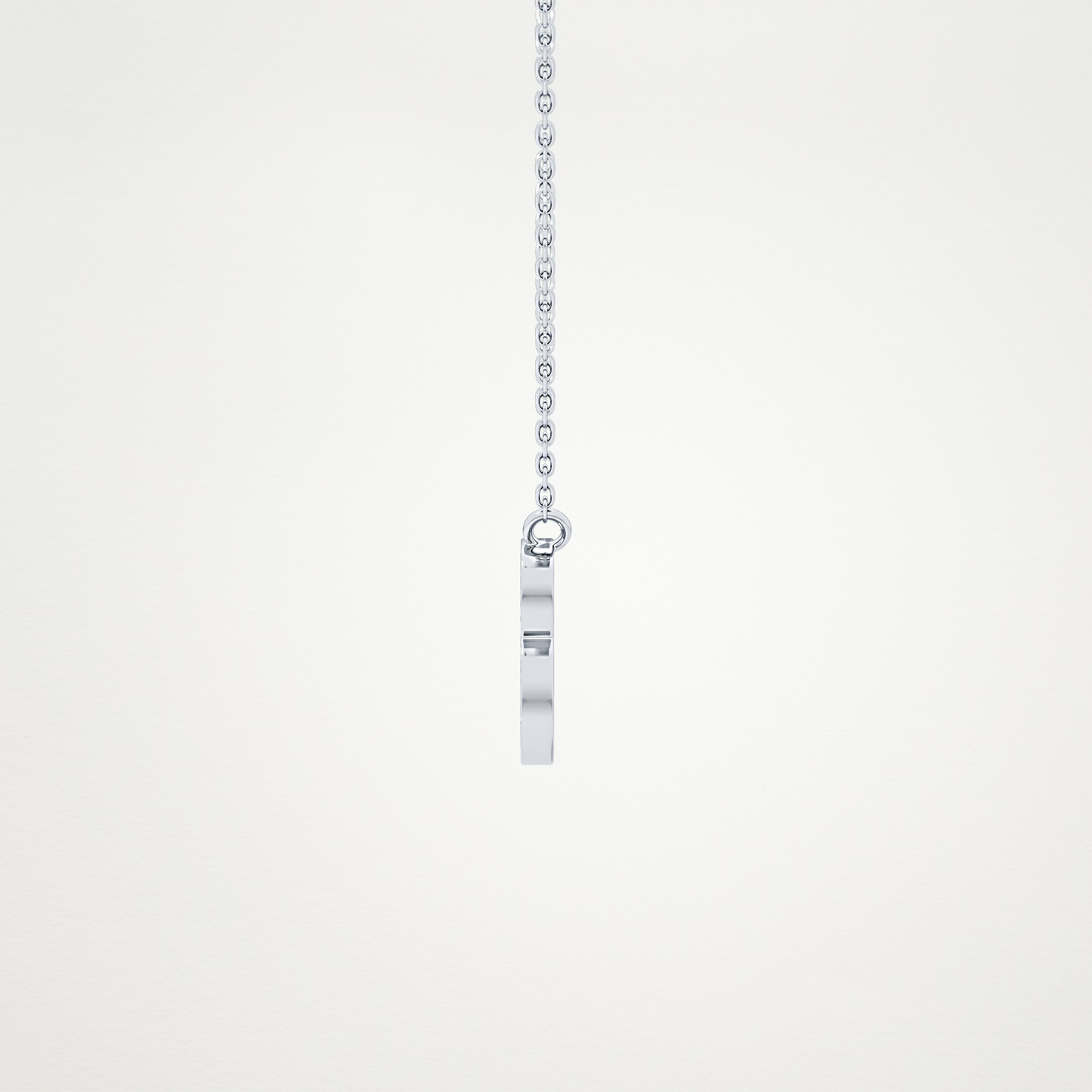 0.323 TCW Round Lab Grown Diamond B Initial Pendant Necklace