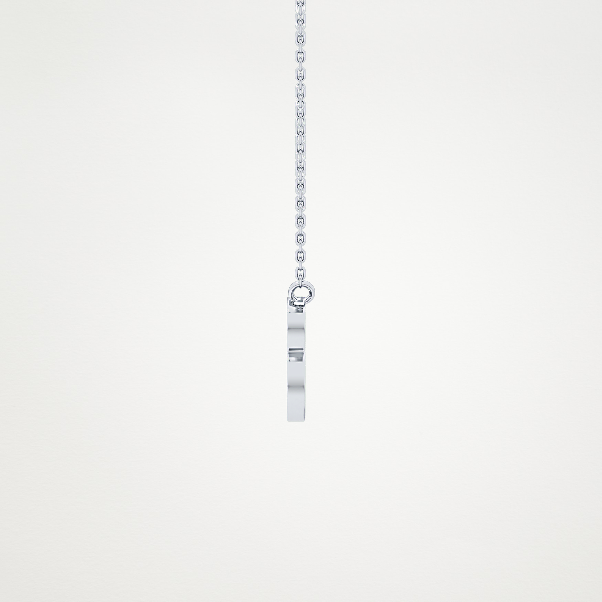 0.323 TCW Round Lab Grown Diamond B Initial Pendant Necklace