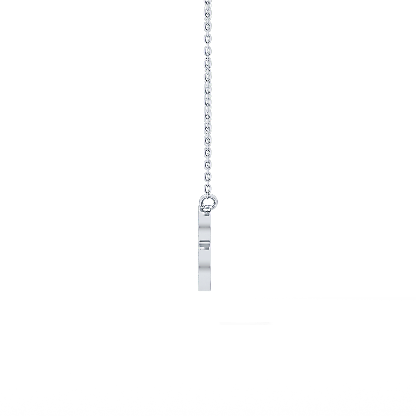 0.323 TCW Round Lab Grown Diamond B Initial Pendant Necklace