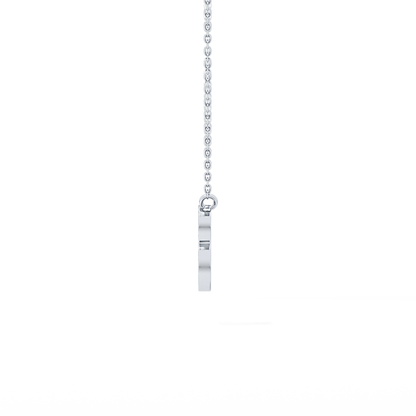 0.323 TCW Round Lab Grown Diamond B Initial Pendant Necklace