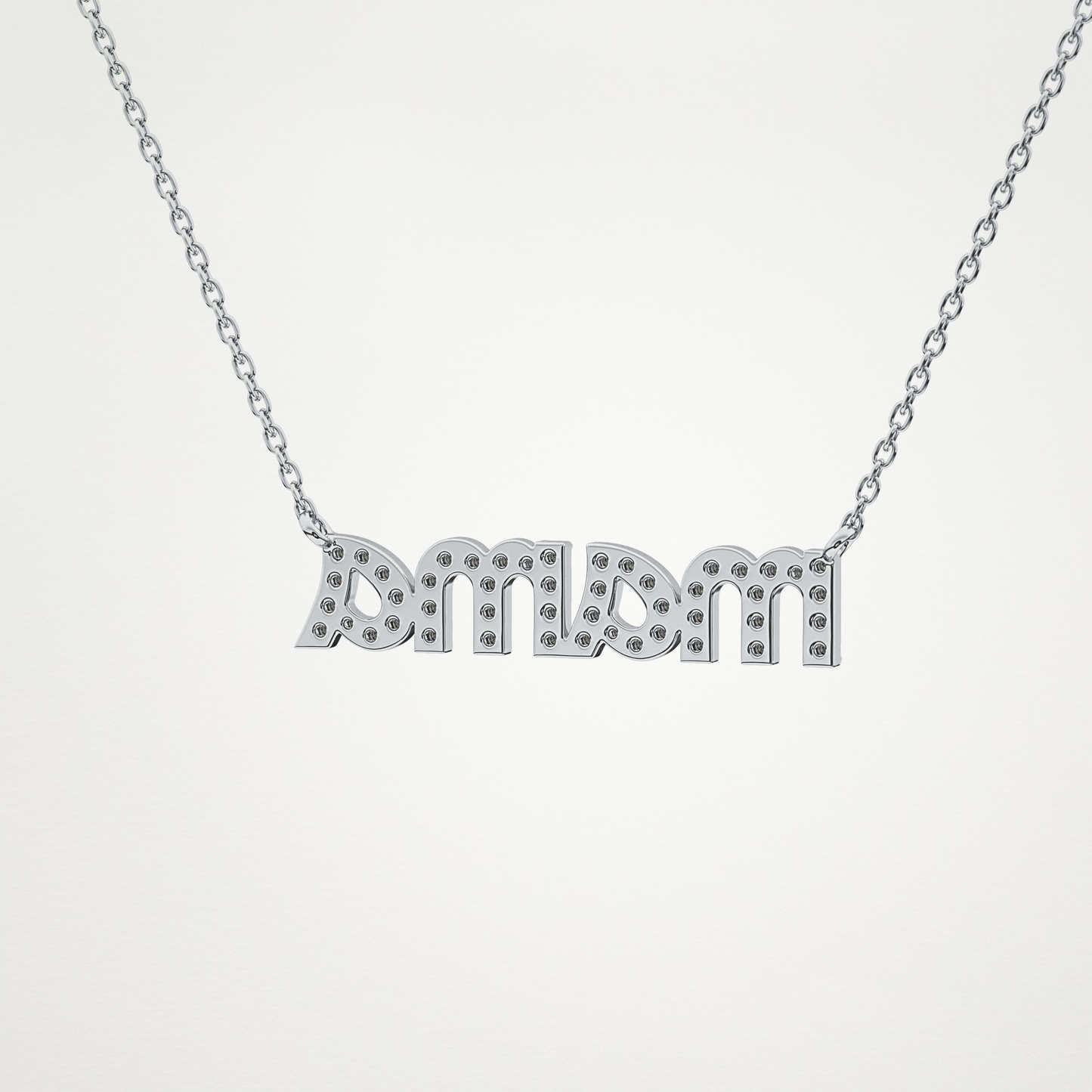 0.17 TCW Round Lab Grown Diamond MAMA Necklace