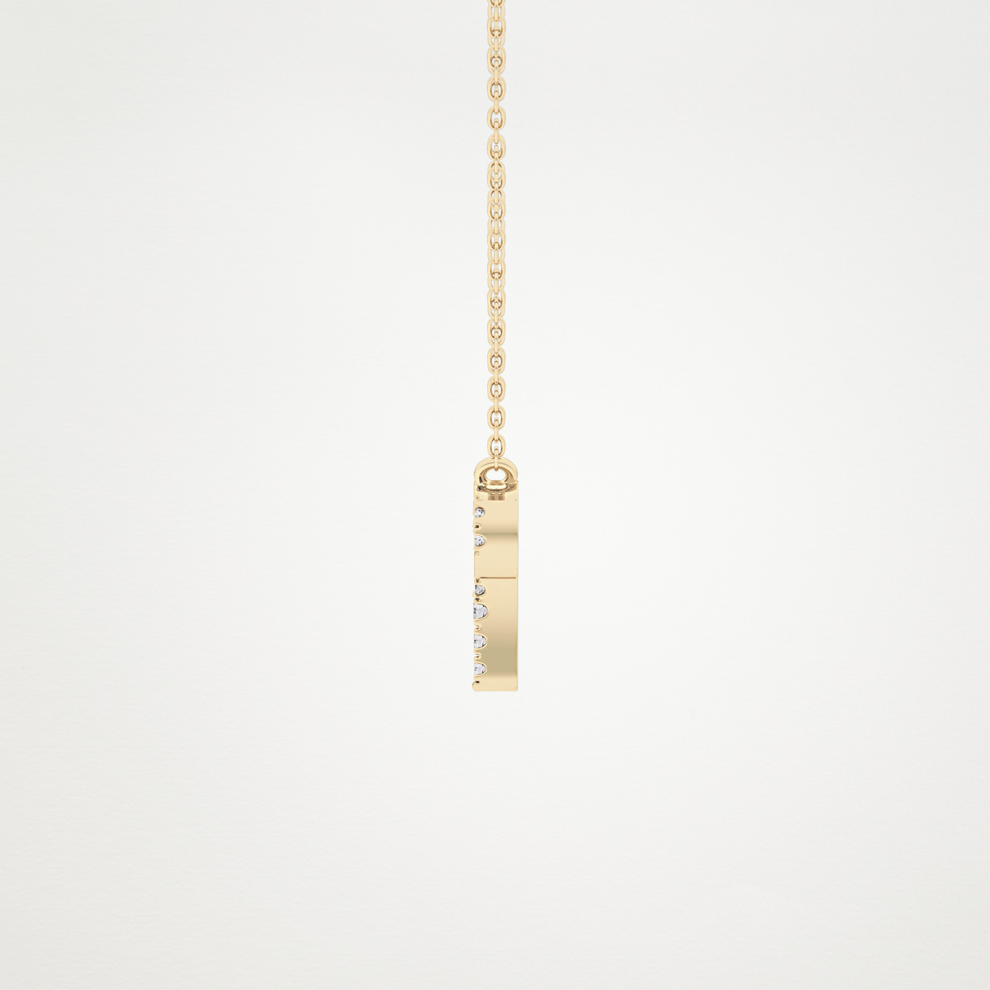 0.098 TCW Round Lab Grown Diamond Aries Zodiac Sign Necklace