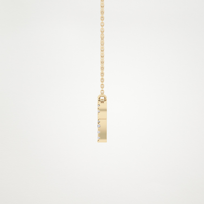0.098 TCW Round Lab Grown Diamond Aries Zodiac Sign Necklace