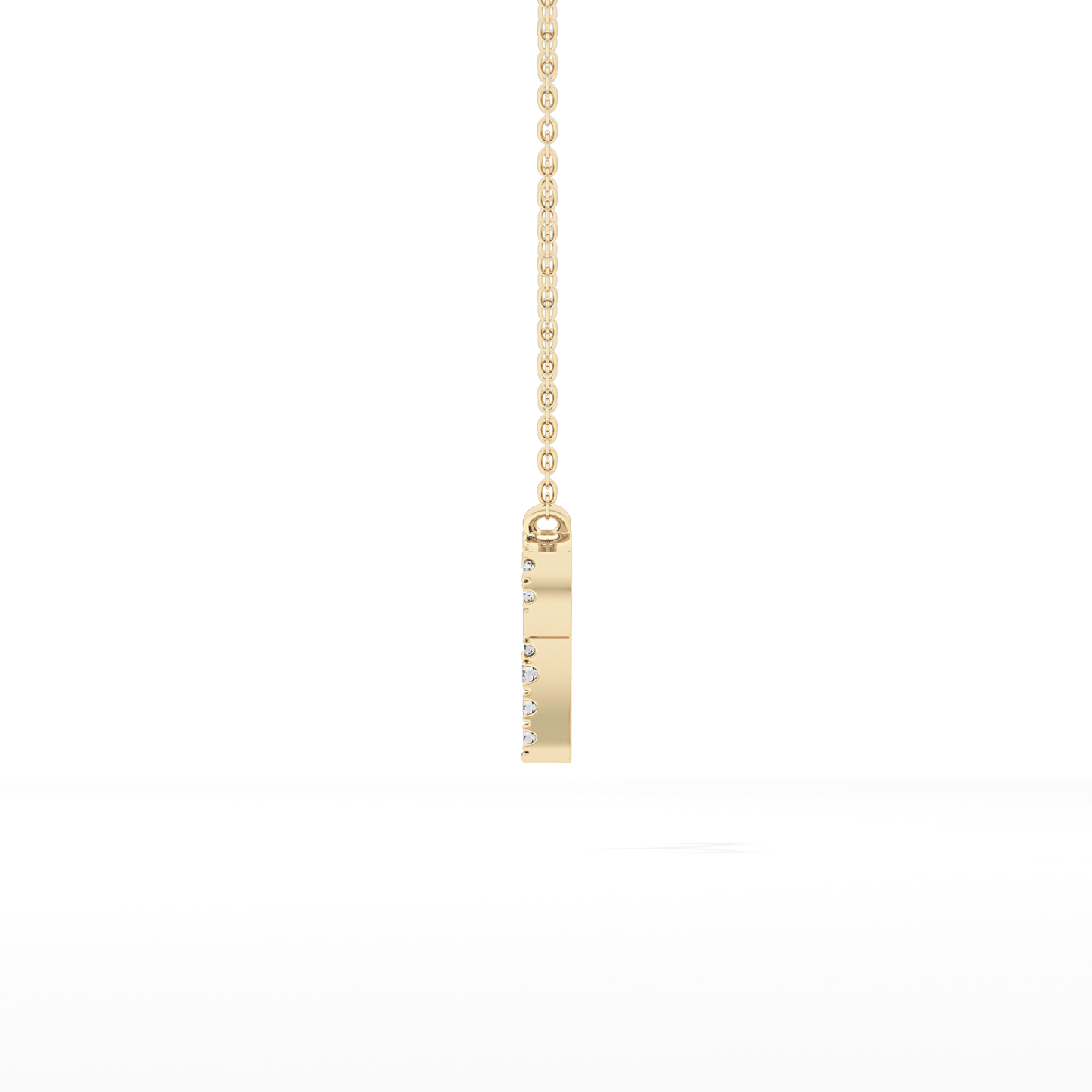 0.098 TCW Round Lab Grown Diamond Aries Zodiac Sign Necklace