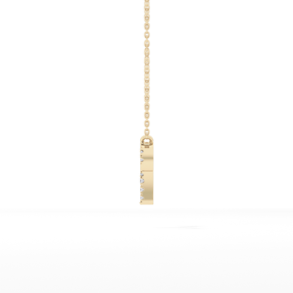 0.098 TCW Round Lab Grown Diamond Aries Zodiac Sign Necklace