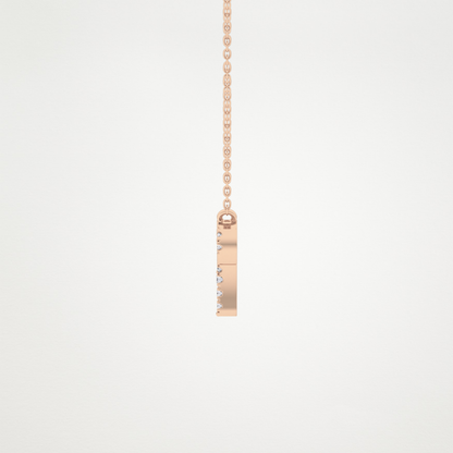 0.098 TCW Round Lab Grown Diamond Aries Zodiac Sign Necklace