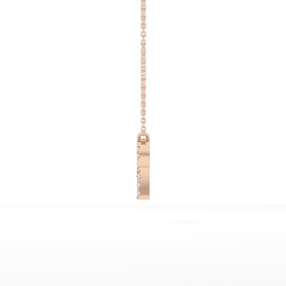 0.098 TCW Round Lab Grown Diamond Aries Zodiac Sign Necklace