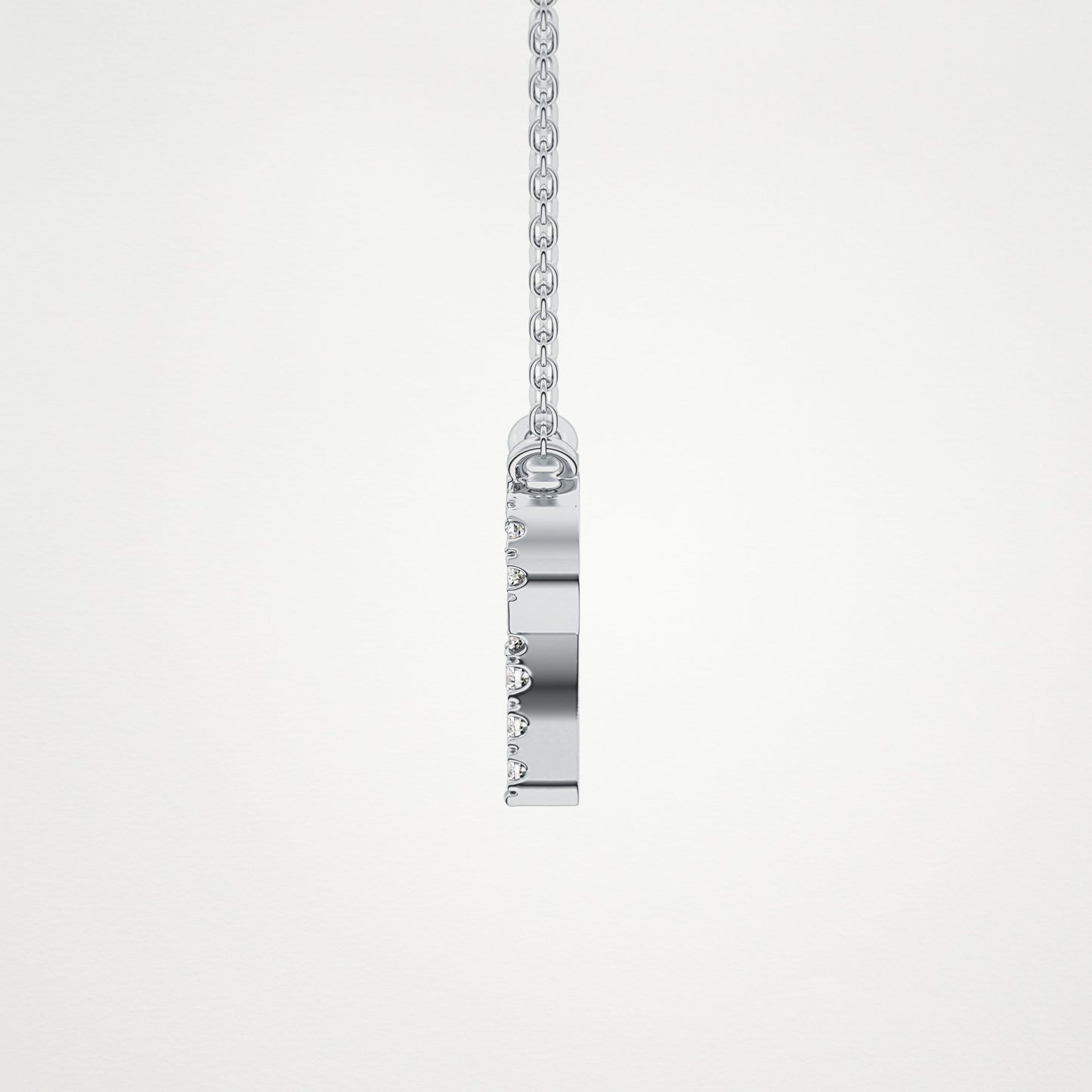 0.098 TCW Round Lab Grown Diamond Aries Zodiac Sign Necklace